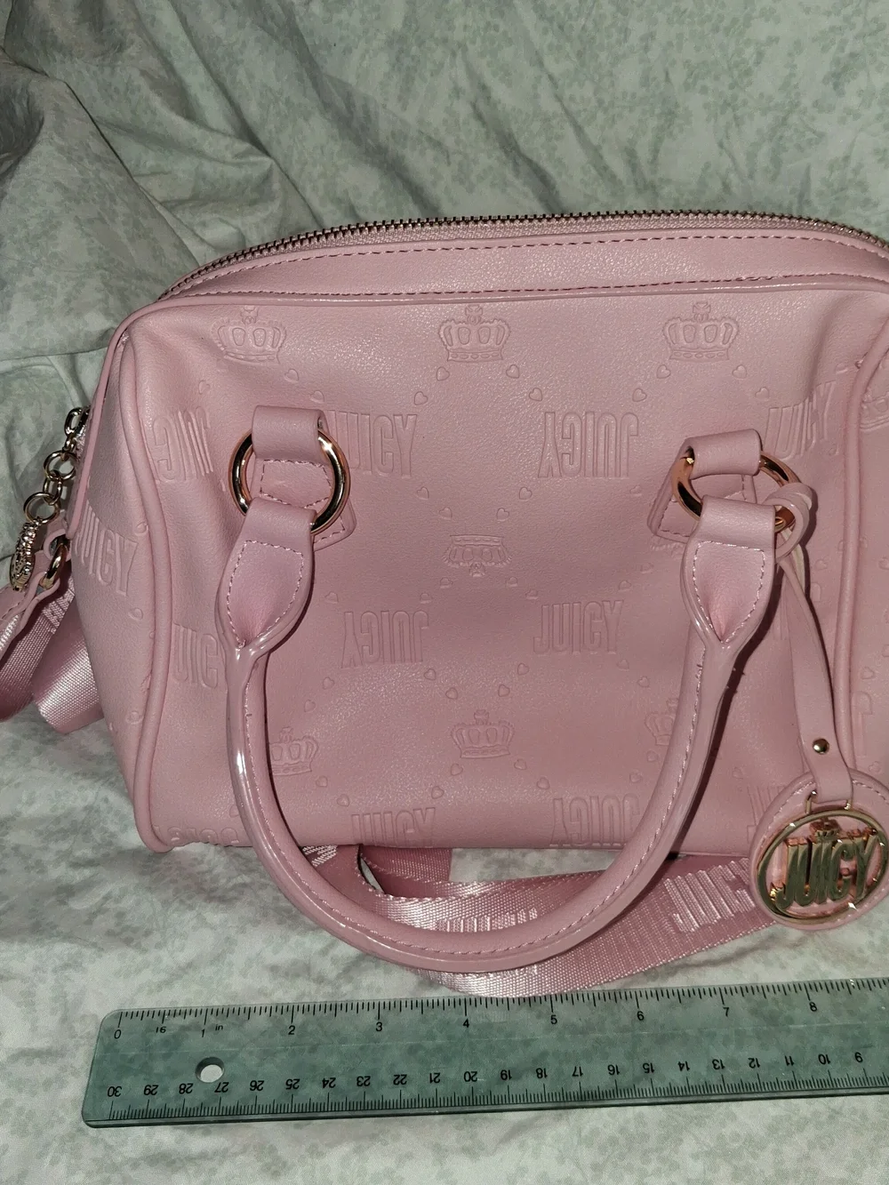 Juicy Couture Debossed Logo Crown Speedy Satchel Pink